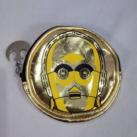 Star Wars C3-PO Coin Purse 3.5" Zipper Wallet - Picture 1 of 1